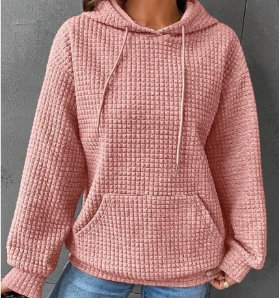 Loose Casual Solid Color Long-sleeved Hooded Sweater