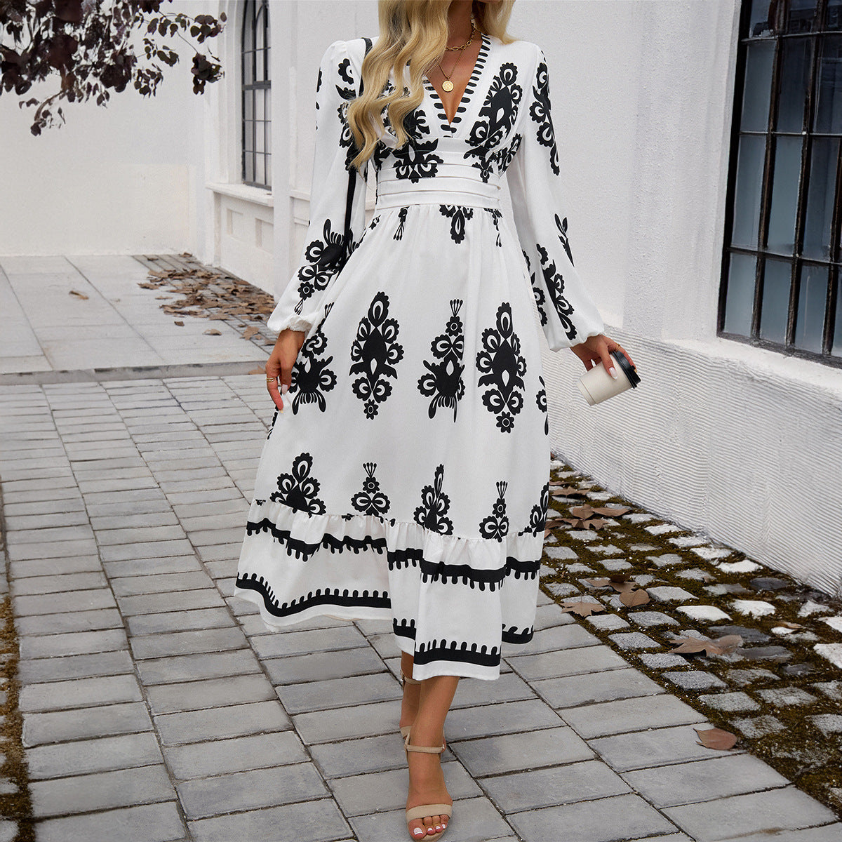 Temperament Elegant Printed Dress