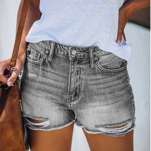 Fringe Denim Shorts