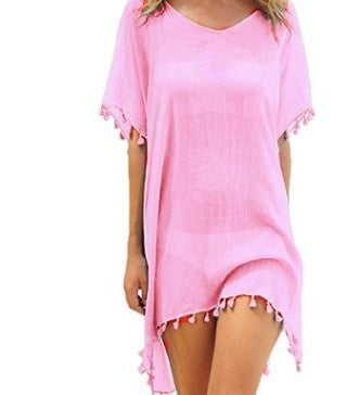 Loose Chiffon Summer Beach Tunic Cover-Up Shirt