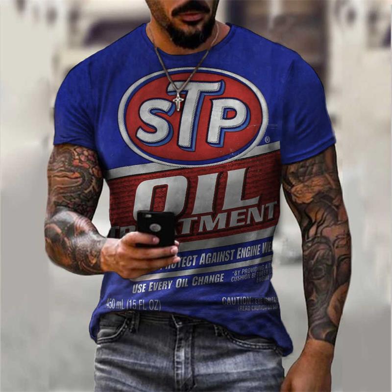 Casual Round Neck Digital Print Slim Short Sleeve Pullover T-Shirt