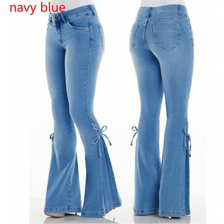 Mid-waisted Stretch Denim Trousers