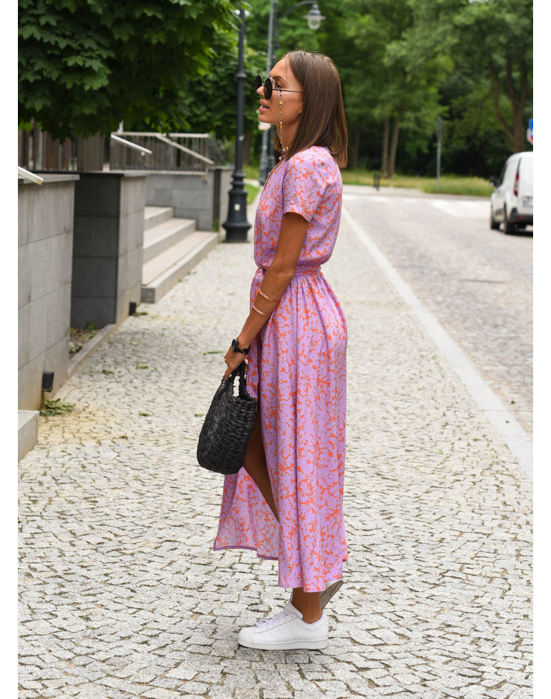 Printed Short Sleeve Dress