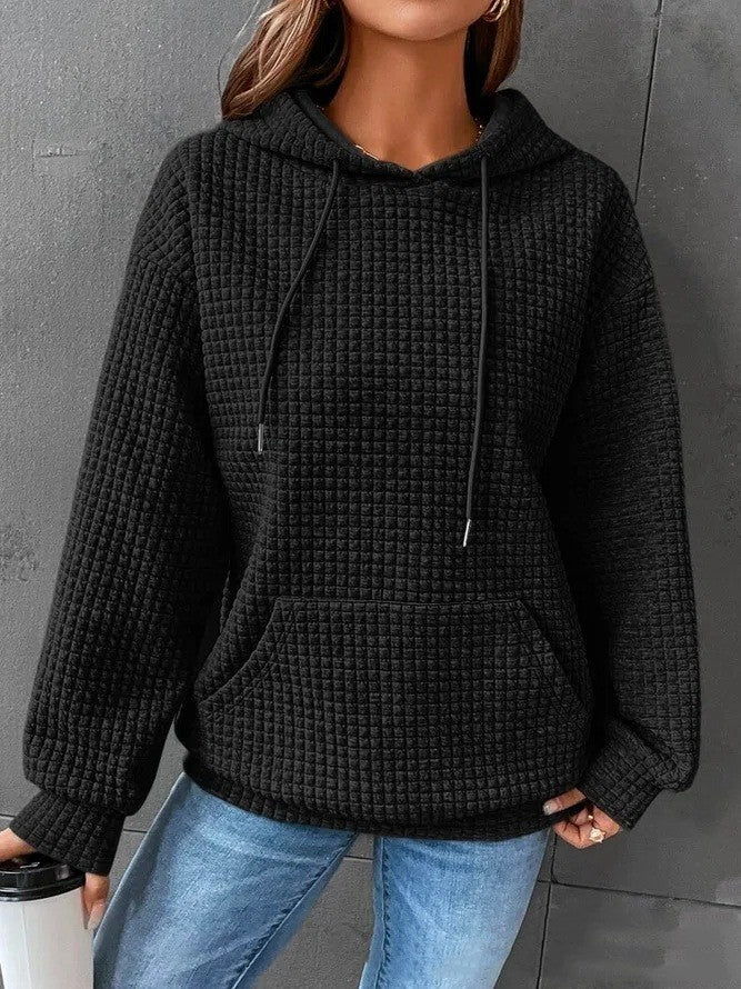 Loose Casual Solid Color Long-sleeved Hooded Sweater