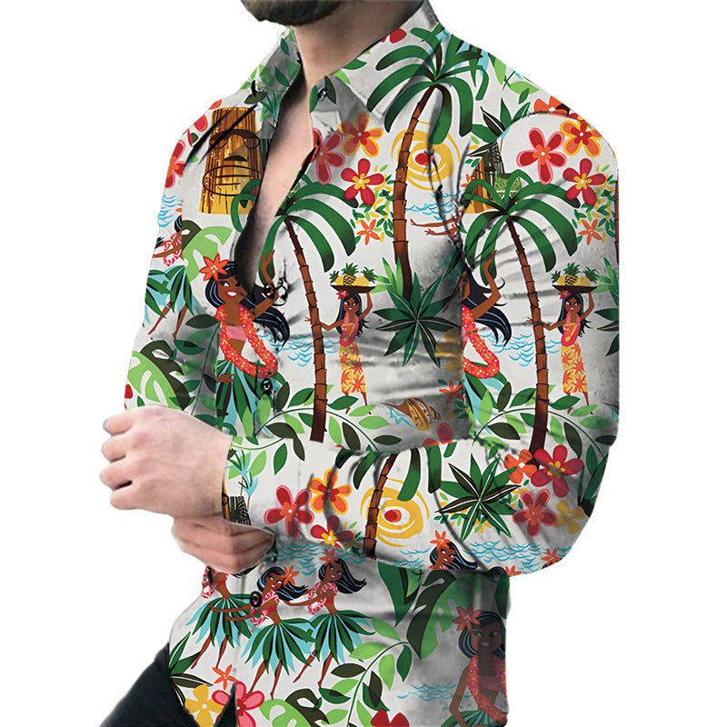 Casual Long Sleeved Large Floral Shirt