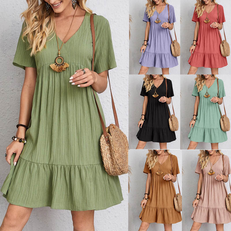 Loose Casual Short-sleeved Corset Dress