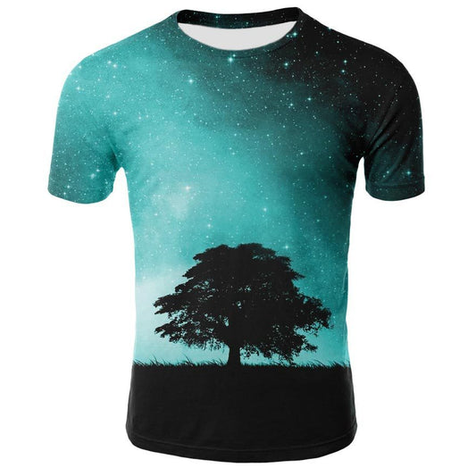 3D Digital Printing Slim Fit Short Sleeve T-Shirt