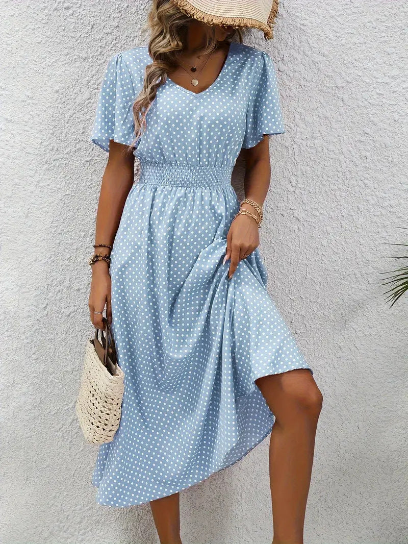 Floral Print Short Sleeve Dress