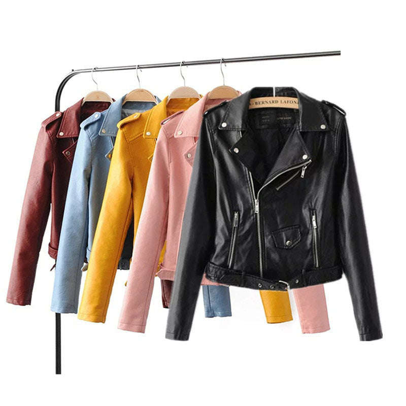 Korean version of Women's Leather Jacket