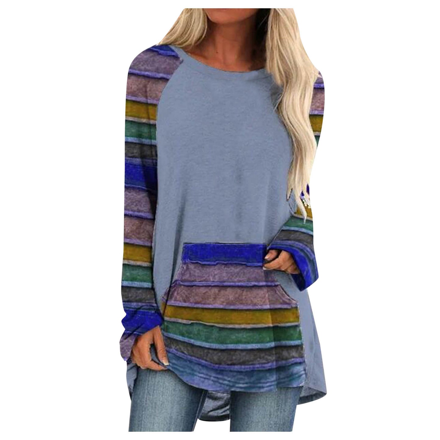 Loose Round Neck Long Sleeve T-Shirt