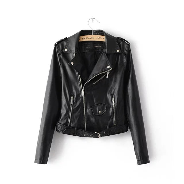 Korean version of Women's Leather Jacket