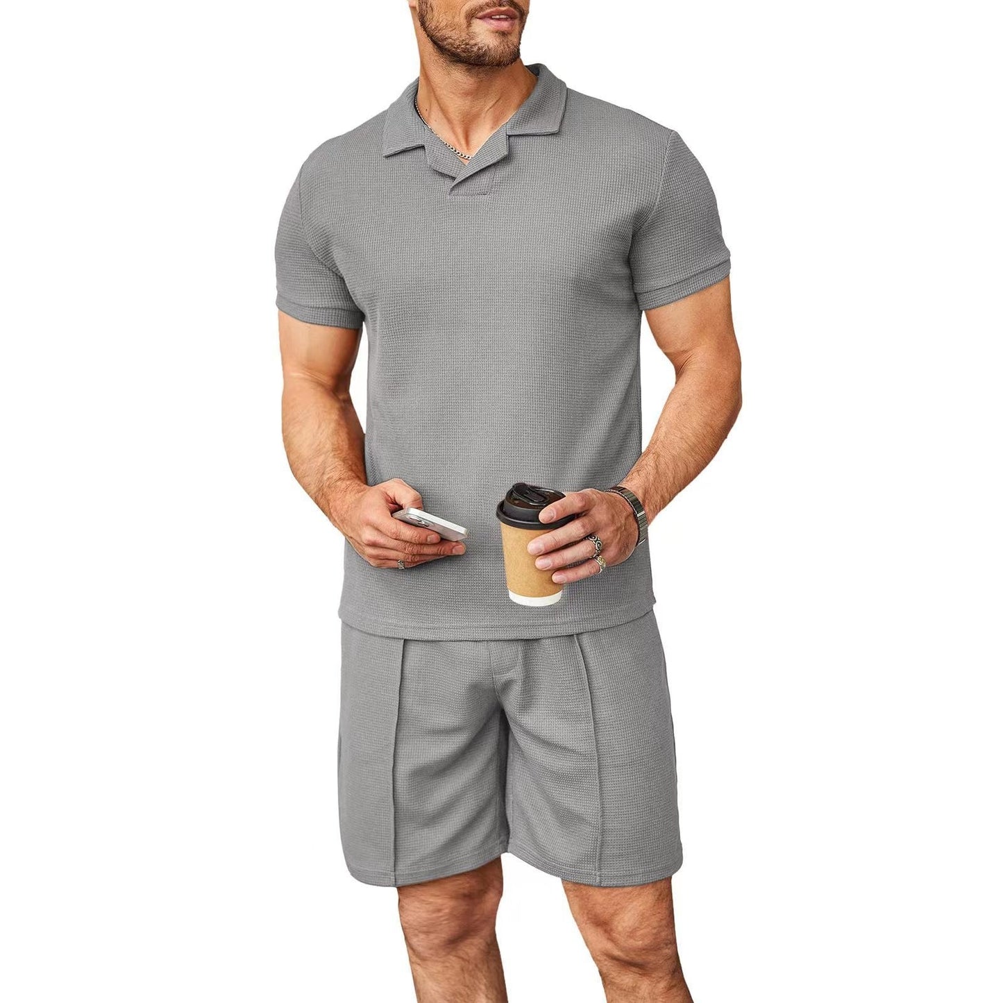 Two-piece V-neck Polo T-Shirt