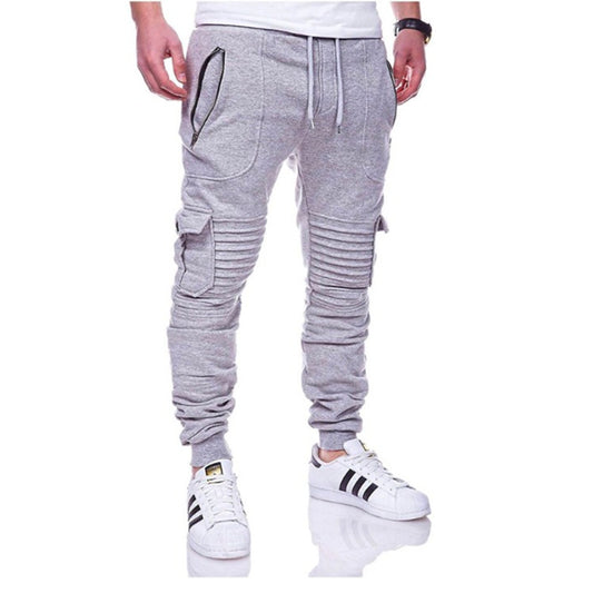 Striped Pleated Casual Sports Pants