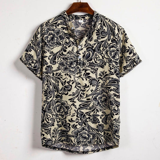 Floral Cotton Short Sleeve Shirt