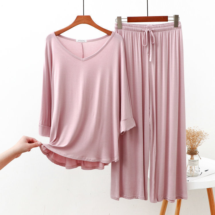 Modal Cotton Wide Leg Pajamas Set