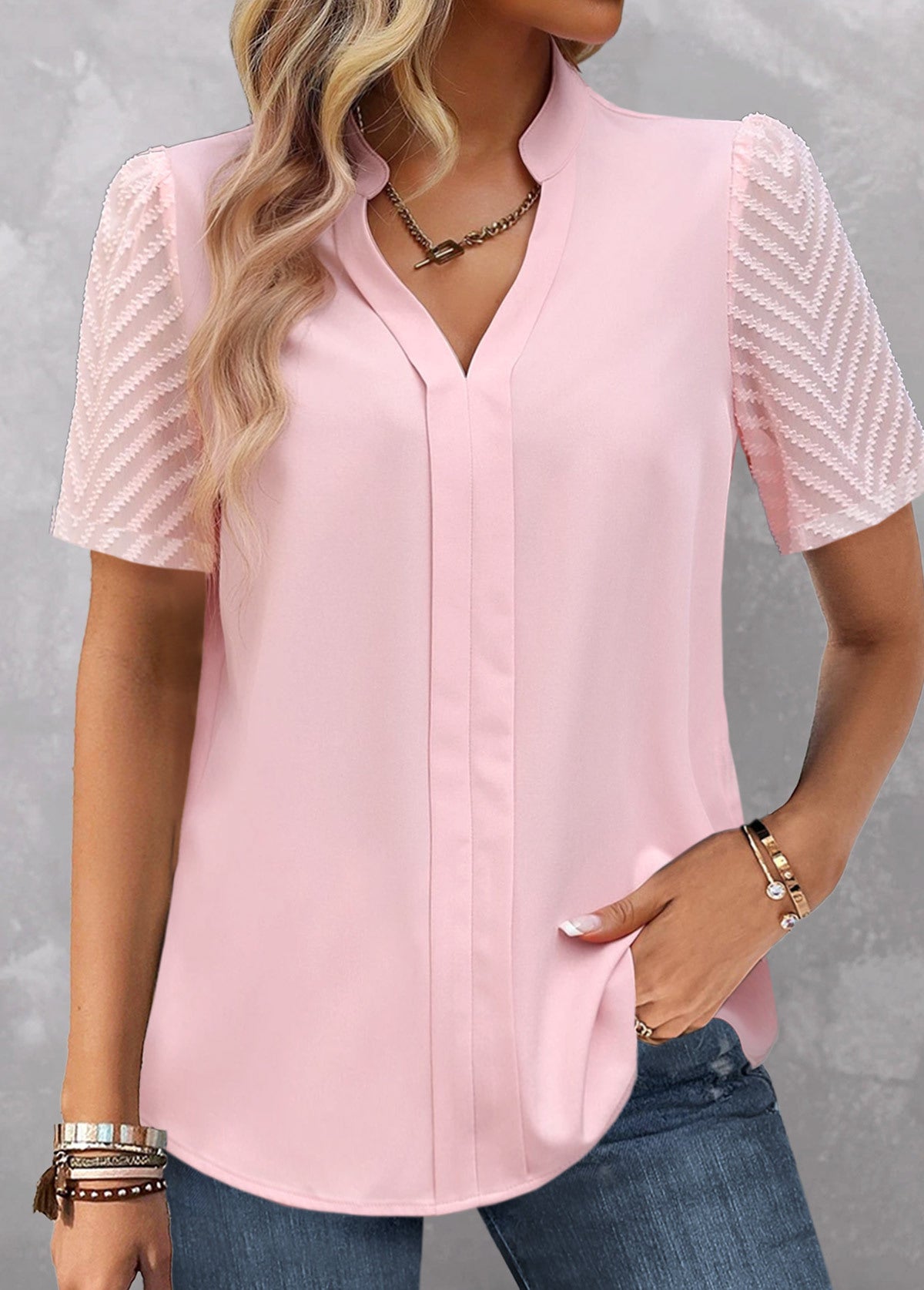 Short Sleeve V-neck T-Shirt Top