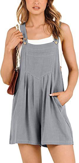 Adjustable Strap Loose Short Bib Jumpsuit