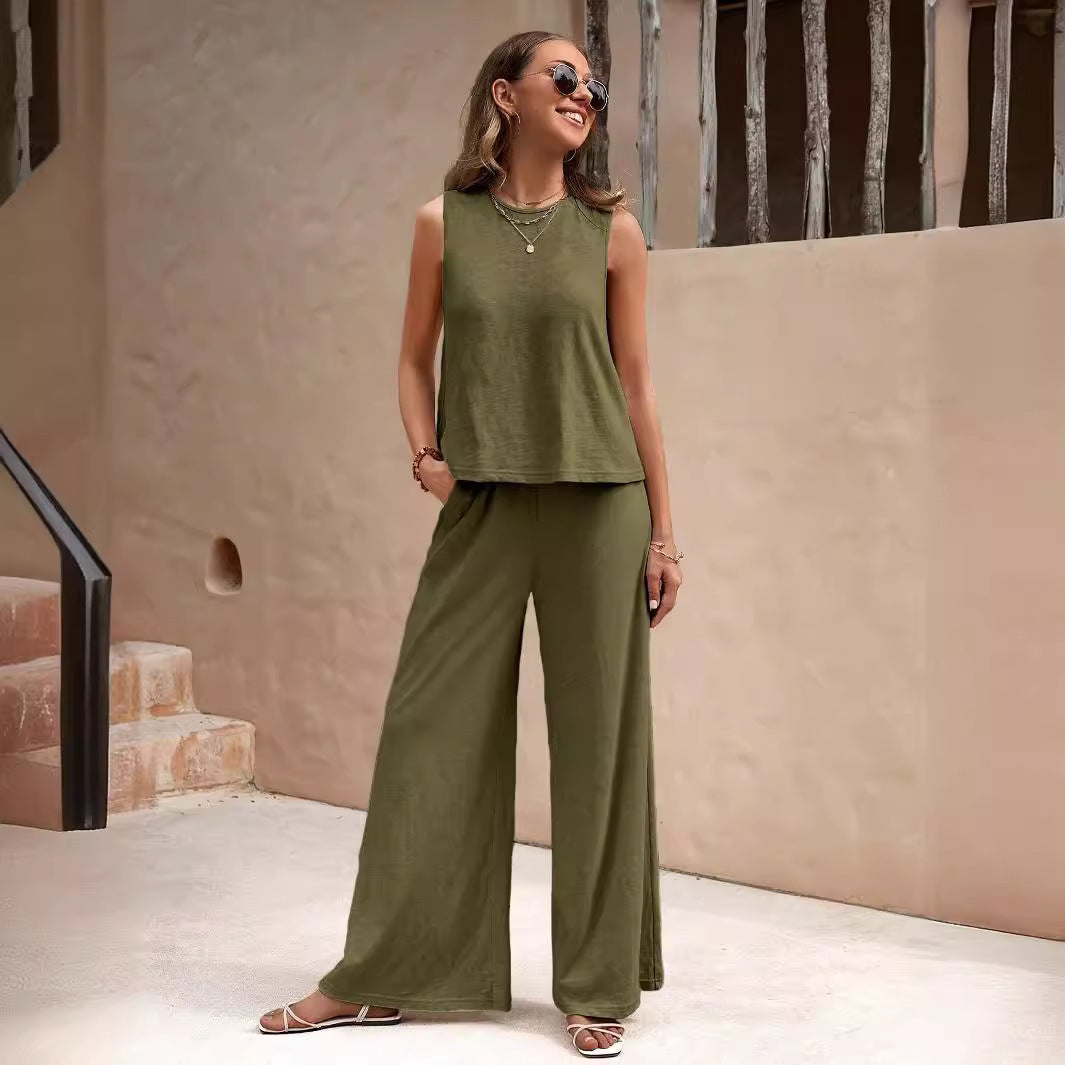 Loose-fitting Pullover Sleeveless Casual Suit