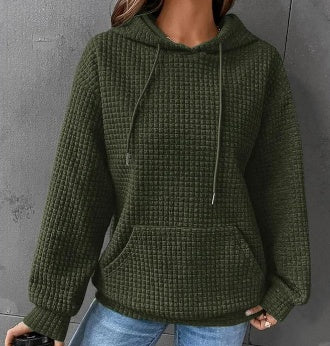 Loose Casual Solid Color Long-sleeved Hooded Sweater