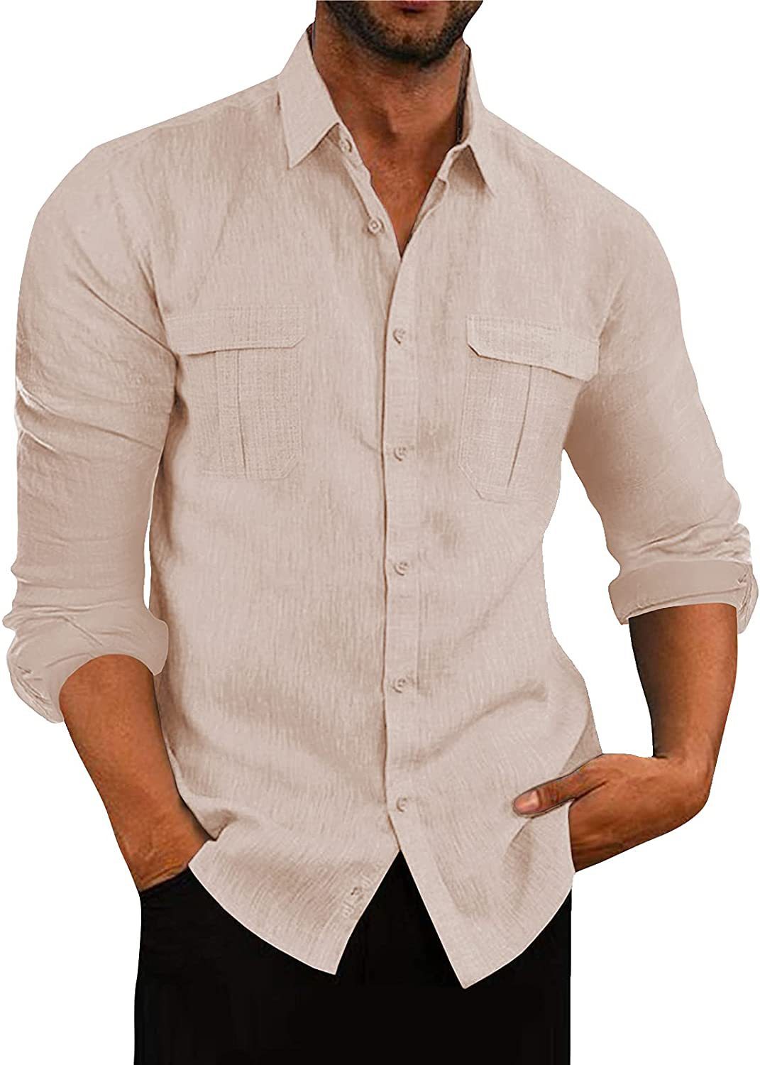 Double Pocket Cotton-Linen Shirt