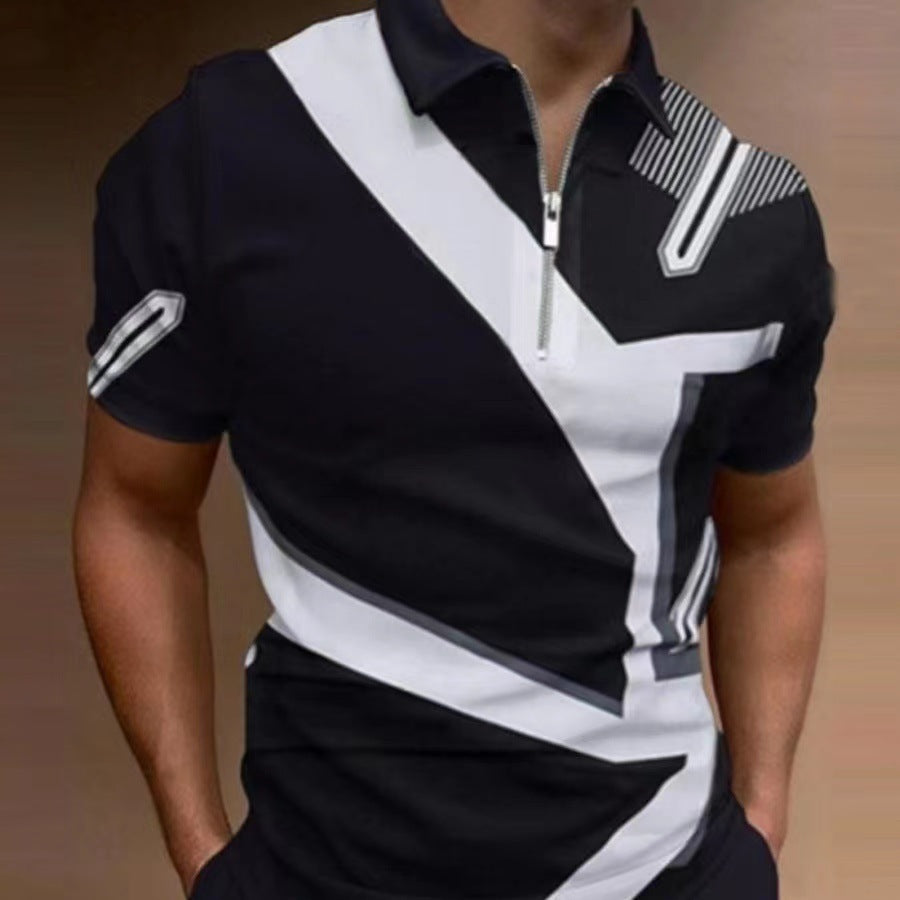 Zipper Polo T-Shirt