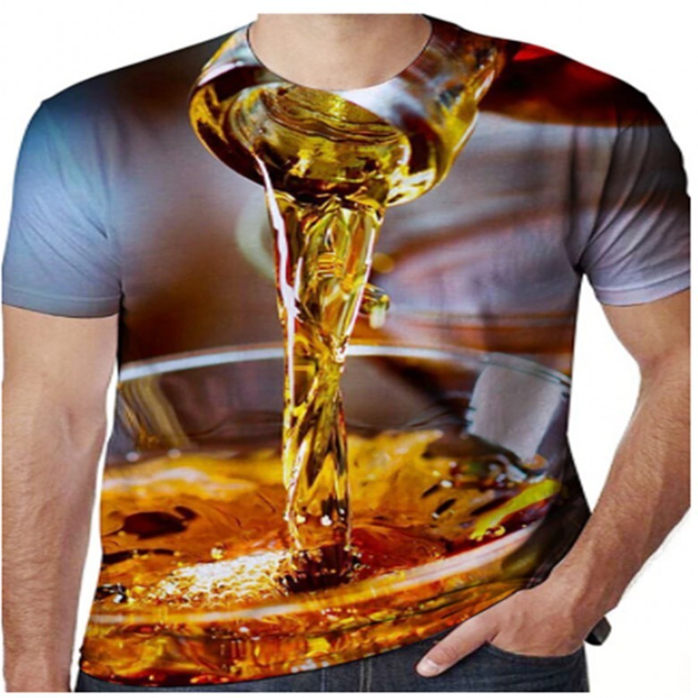 Cold Beer 3D Color Print Short-Sleeved T-Shirt