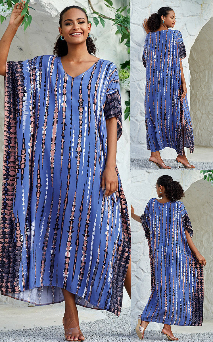 Rayon Tie-dyed Beach Sun Protection Long Dress