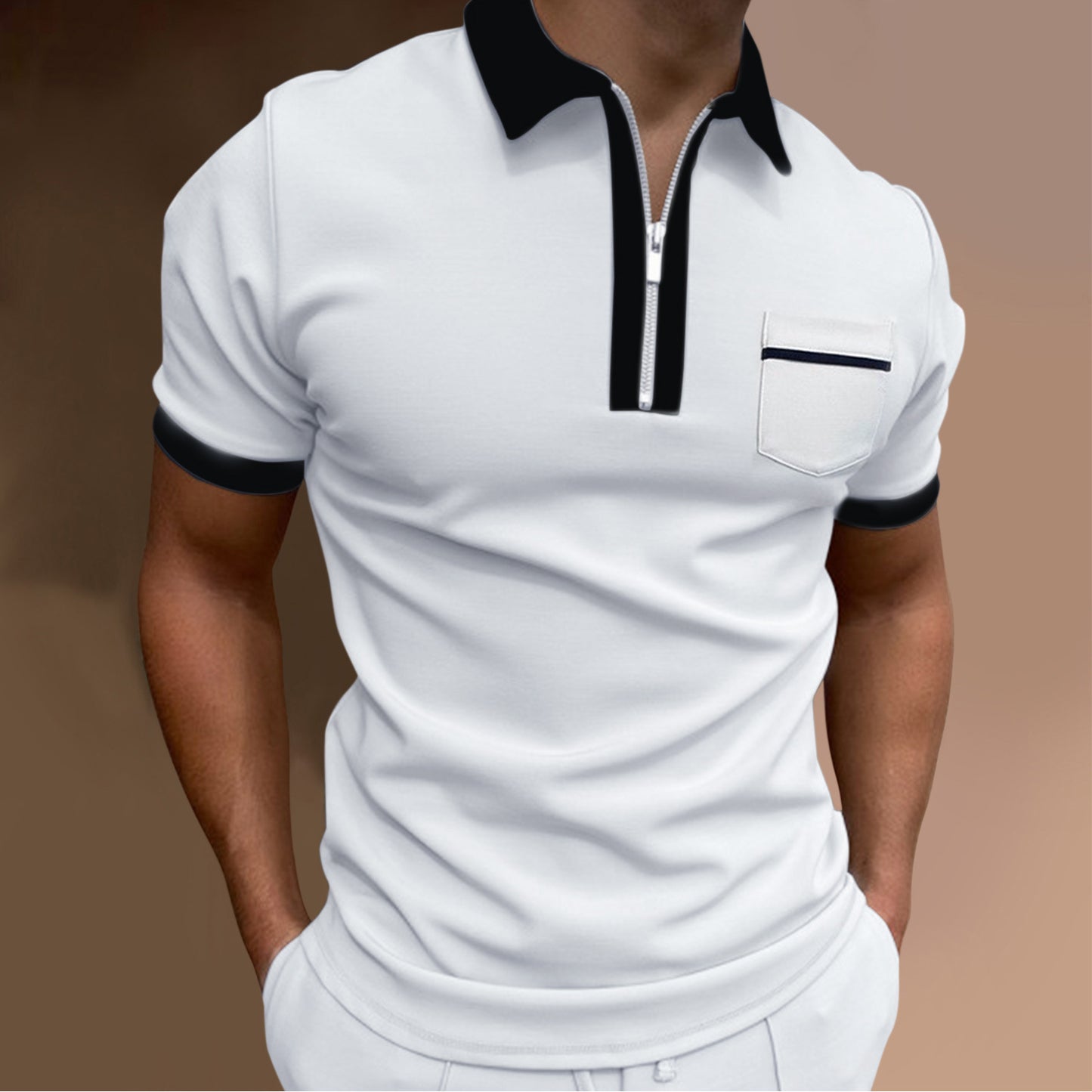 Lapel Fashion Slim Pocket POLO T-Shirt