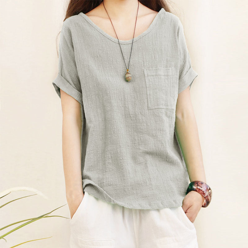 Literary Style Korean Version Short Sleeve Top