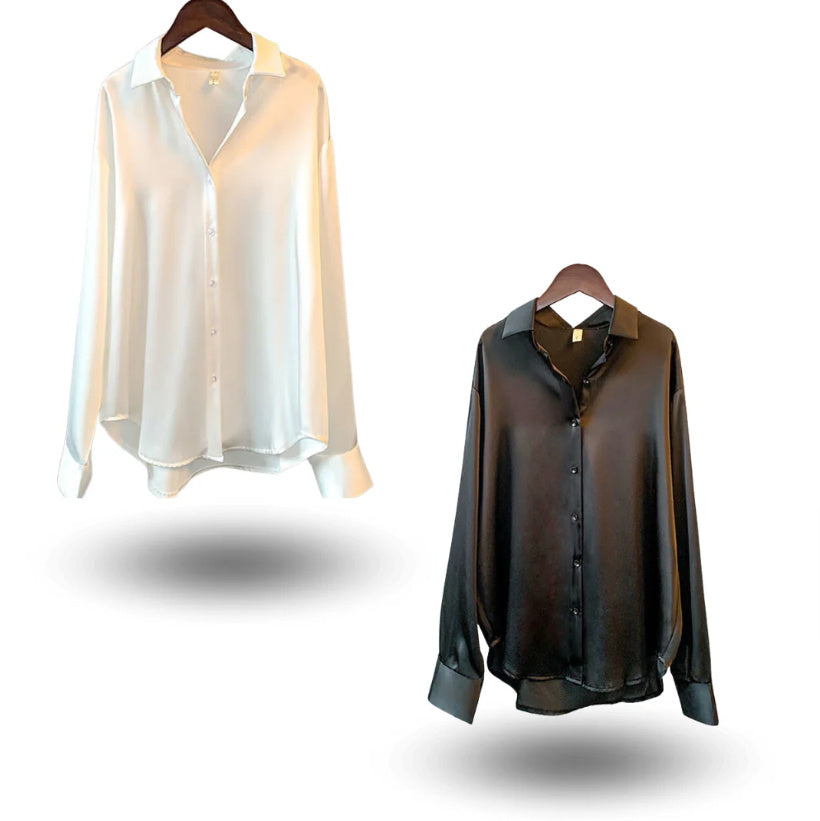 Long-sleeved Satin Shirt