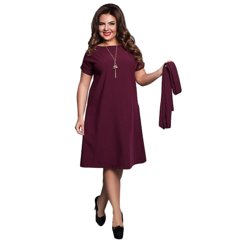 Plus Size Knee-length Pullover Dress