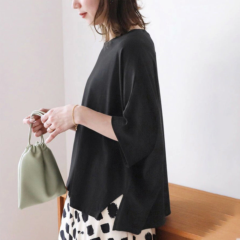 Cotton Batwing Sleeve Oversized Loose T-Shirt