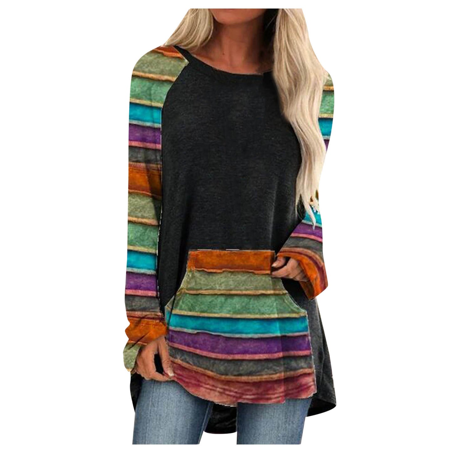 Loose Round Neck Long Sleeve T-Shirt