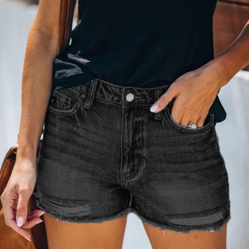 Fringe Denim Shorts