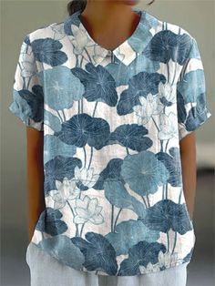 Retro Floral Short Sleeve Top