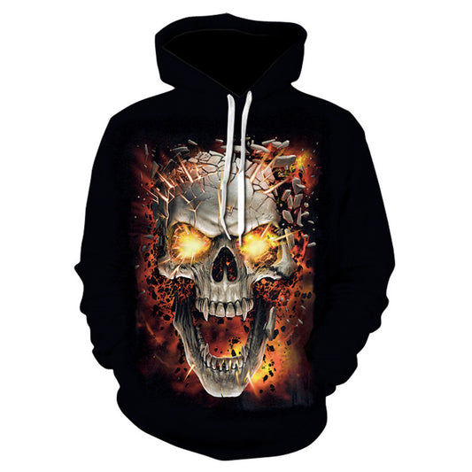 Skull Digital 3D Print Hoodie