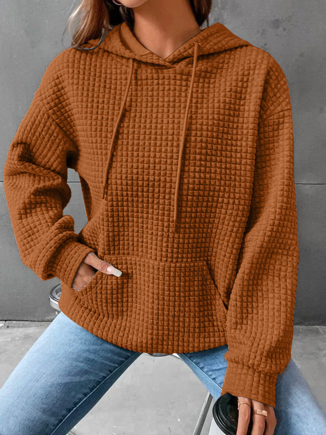 Loose Casual Solid Color Long-sleeved Hooded Sweater