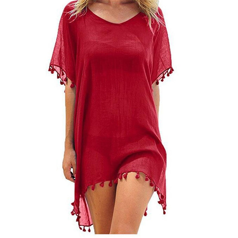 Loose Chiffon Summer Beach Tunic Cover-Up Shirt