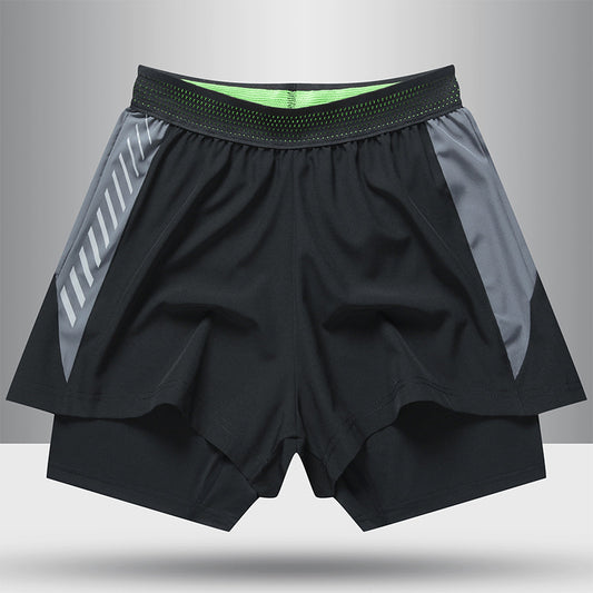 Lined Anti-glare Fitness Shorts Running Training Sports