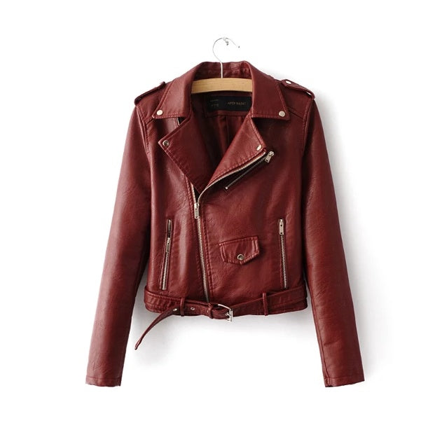 Korean version of Women's Leather Jacket