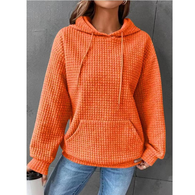 Loose Casual Solid Color Long-sleeved Hooded Sweater