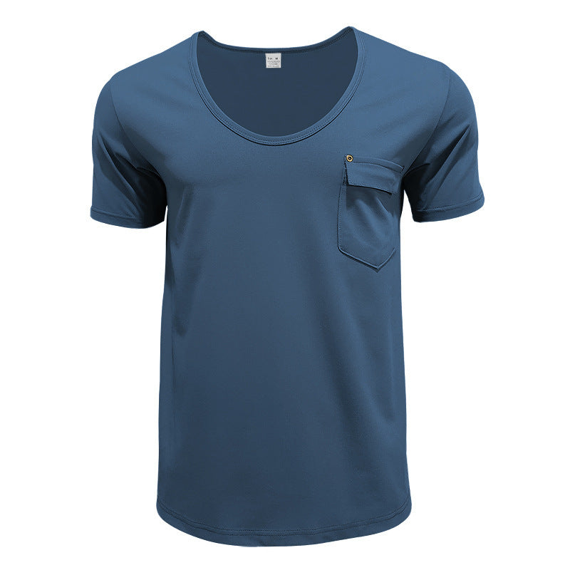 Plus Size V-neck Solid Color Casual Short Sleeve T-Shirt