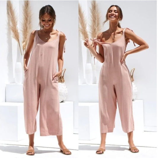 Wide-leg Strap Casual Jumpsuit