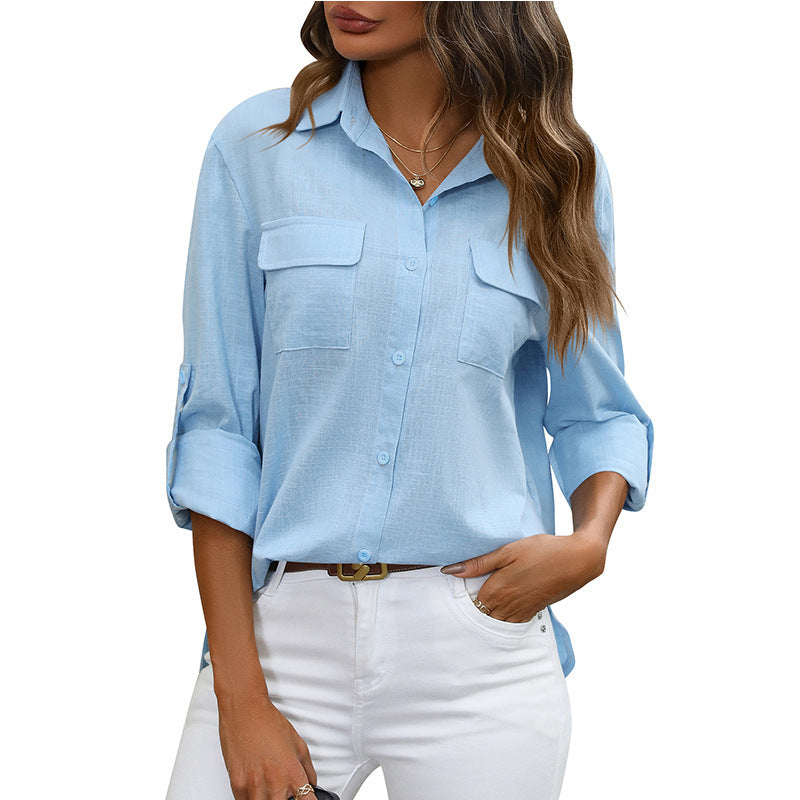 Loose Solid Color Casual Shirt