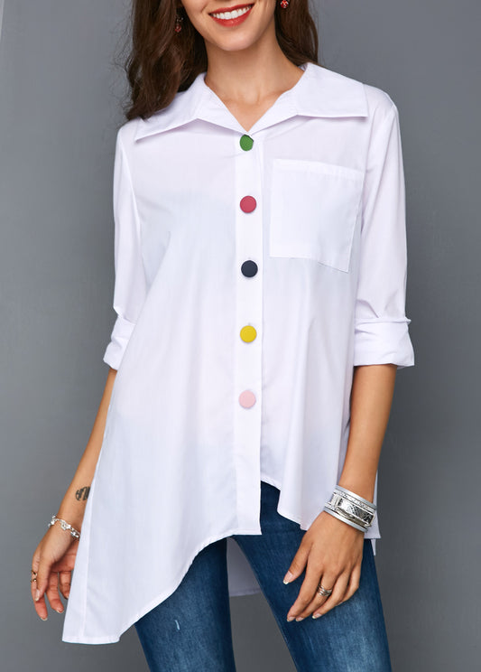 Shirt with Colorful Button