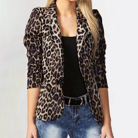 Leopard Print Temperament Commute Coat