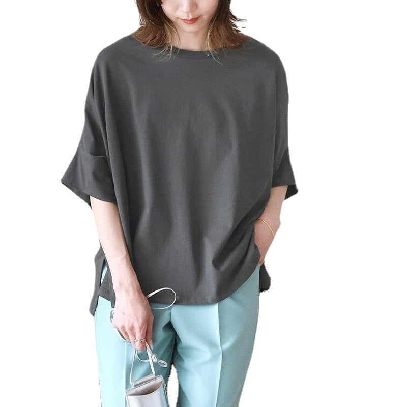 Cotton Batwing Sleeve Oversized Loose T-Shirt