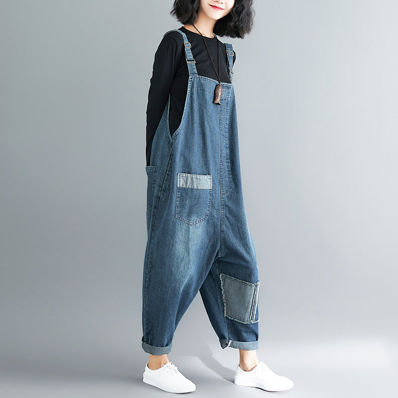 Plus Size Literary Denim Overalls