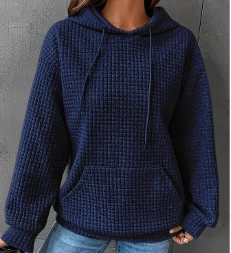 Loose Casual Solid Color Long-sleeved Hooded Sweater