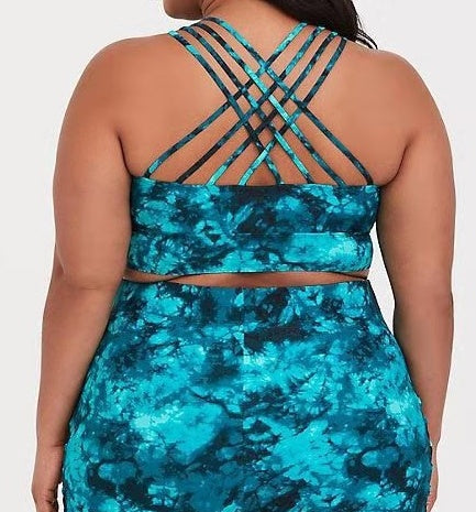 Plus Size Printed Split Swimsuit